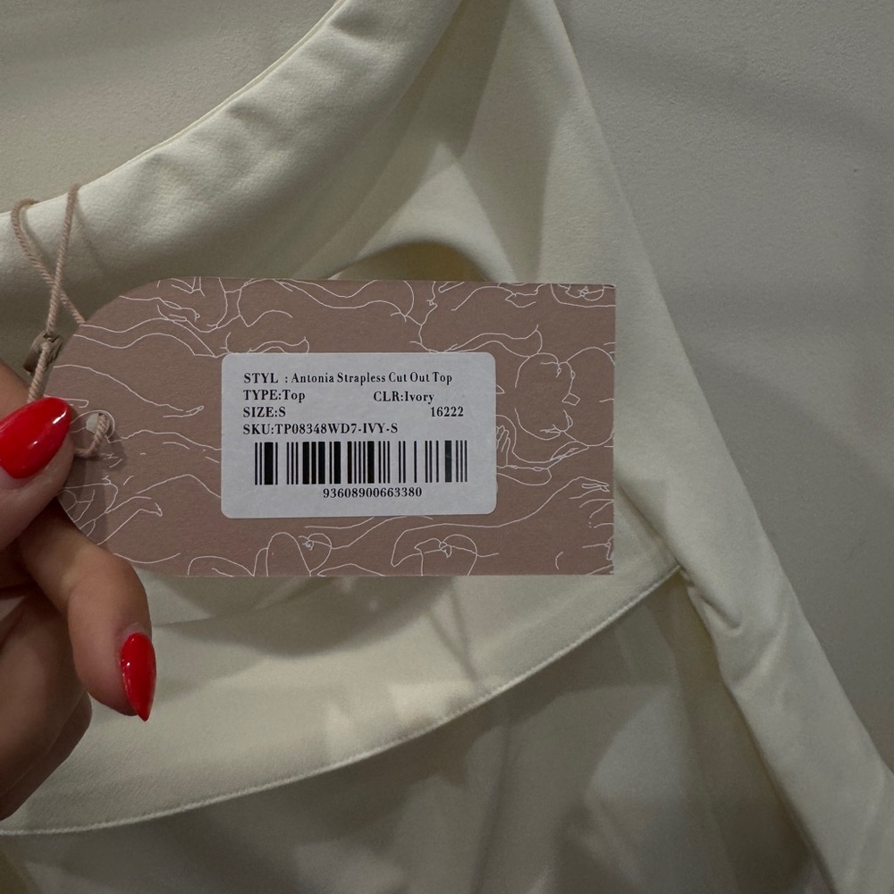 Meshki Antonia Cream Strapless Top (Small) - Picture 3 of 3